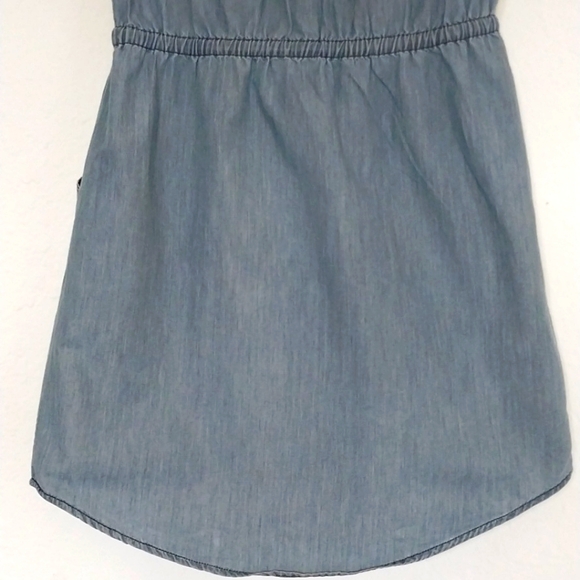 TOMMY BAHAMA Blue Jean Shirt Dress Dep Pockets Drawstring Waist Size Small - Picture 14 of 15